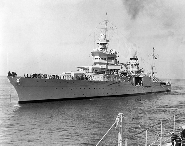 black and white photo of a large ship